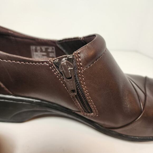 Clarks Wedge Slip On Mules Brown Women's SZ 7.5 - Picture 5 of 10